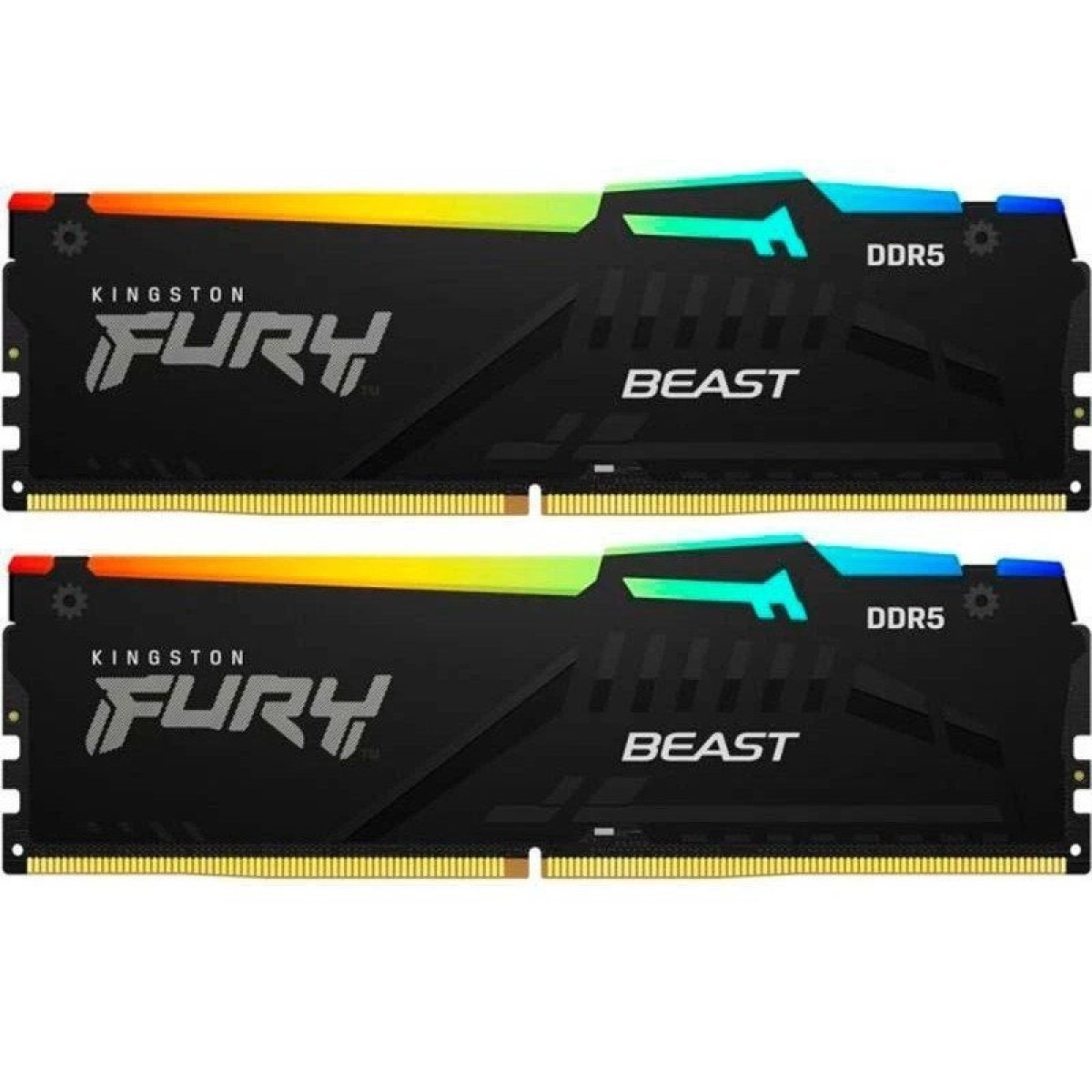 Модуль пам`яті DDR5 2x8GB/5200 Kingston Fury Beast RGB Black (KF552C40BBAK2-16) в магазине Angar.kh.ua  