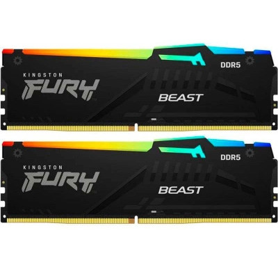 Модуль пам`яті DDR5 2x8GB/5200 Kingston Fury Beast RGB Black (KF552C40BBAK2-16)