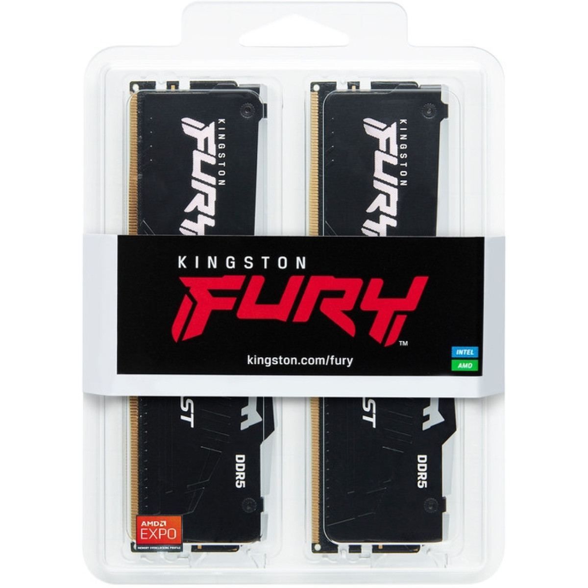 Модуль пам`яті DDR5 2x8GB/5200 Kingston Fury Beast RGB Black (KF552C40BBAK2-16) в магазине Angar.kh.ua 5 